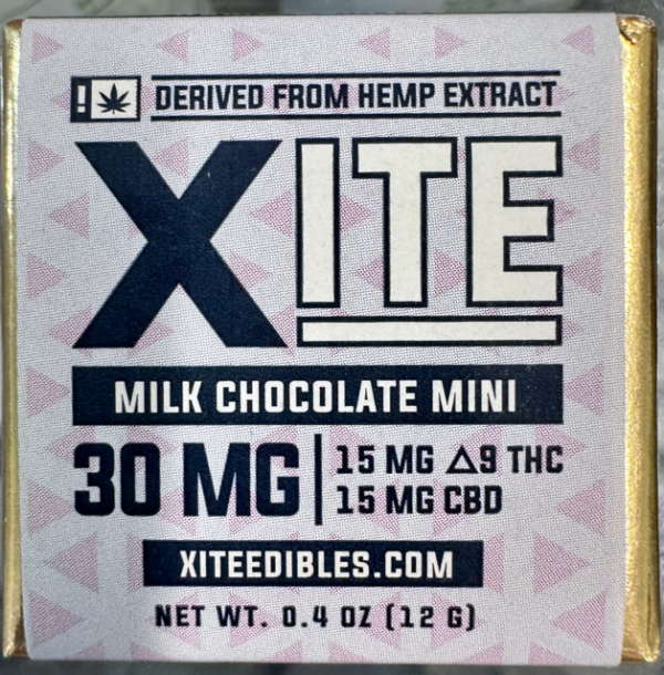 XITE Milk Chocolate Mini - 30mg THC/CBD